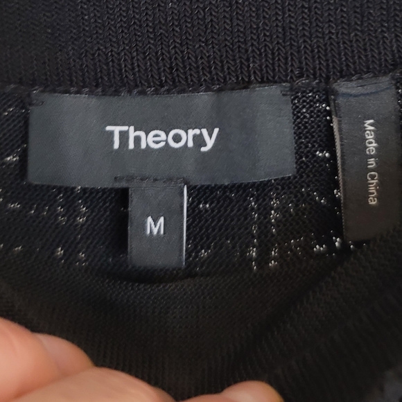 Theory Crochet Pencil Skirt in Black - Picture 3 of 8